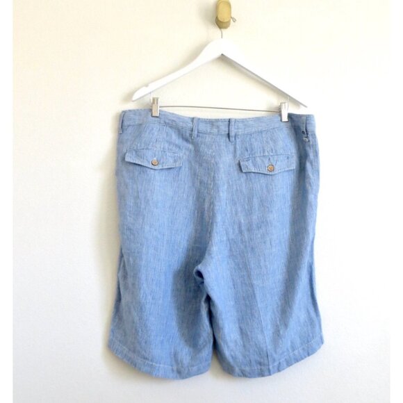 Tommy Bahama Provence Relax Shorts 100% Linen Blue White Pin Stripe SZ 38 - Picture 4 of 9